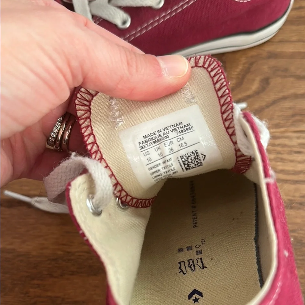 Converse Kids Red Canvas Low-Top Sneakers